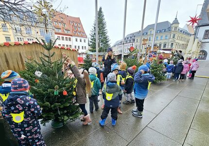 Kids zaubern aus grünen Tannen hübsche Weihnachtbäumchen