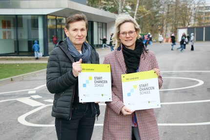 Sylvia Steudemann, Leiterin Fučikschule und Heike Keller, Leiterin Adam-Ries-Schule