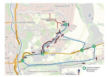 Verkehrseinschränkungen in Eckersbach und Pöhlau